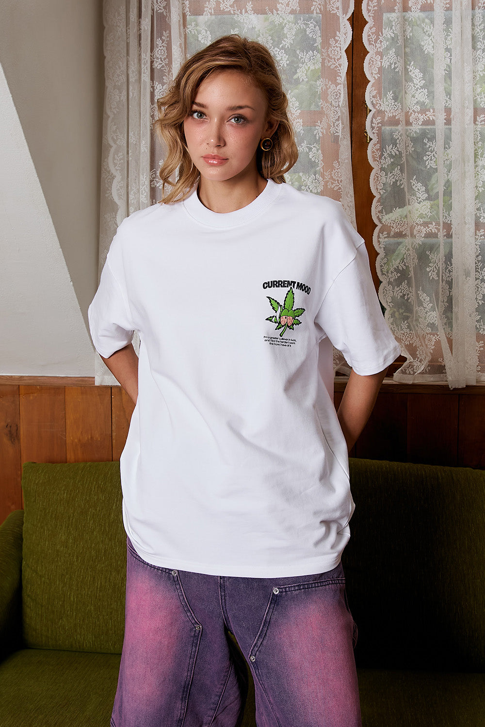 Mildly Baked White Oversized T-shirt