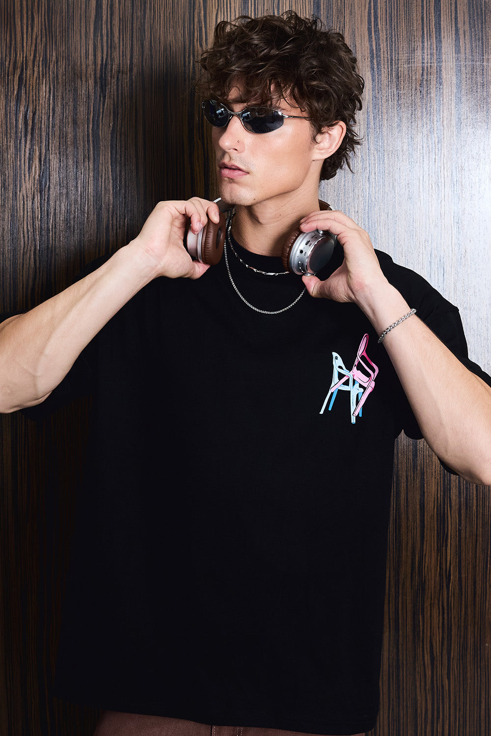 Mixed Placement Oversized T-shirt - BonkersCorner