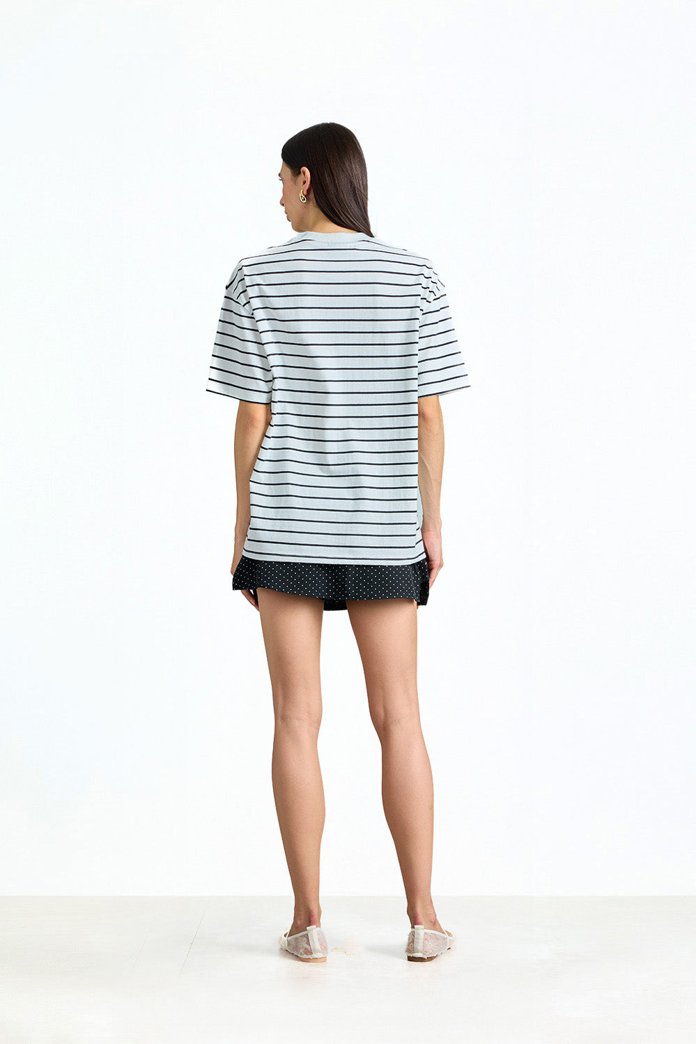 Mono Line Stripe Oversized T-shirt - BonkersCorner