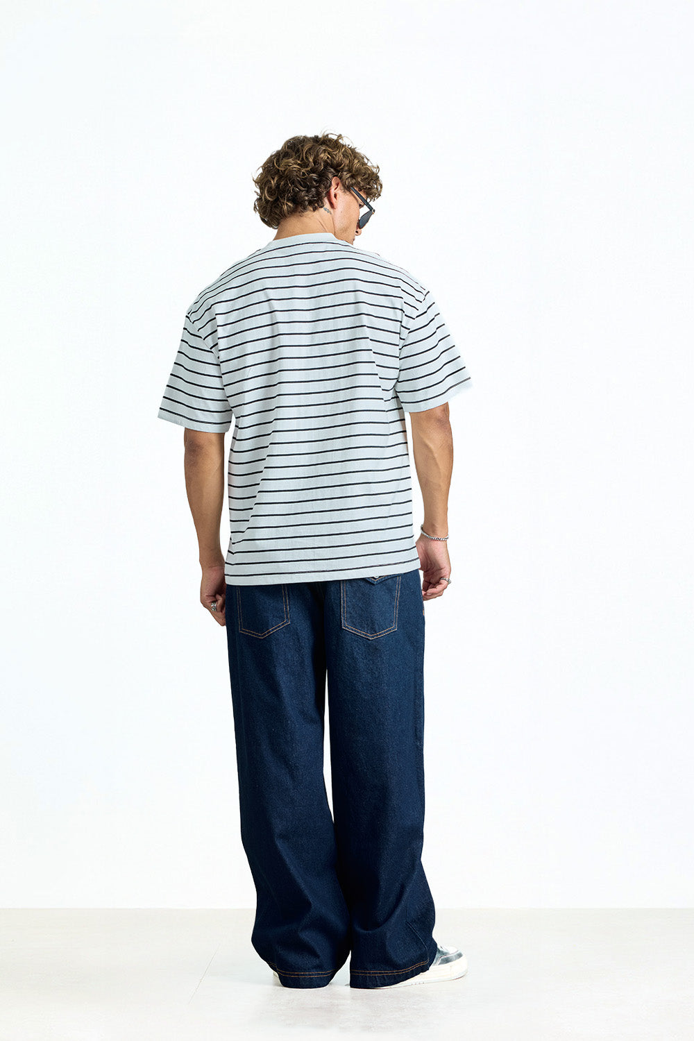 Mono Line Stripe Oversized T-shirt(DELETE) - BonkersCorner