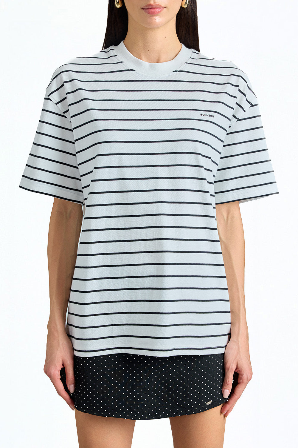 Mono Line Stripe Oversized T-shirt - BonkersCorner