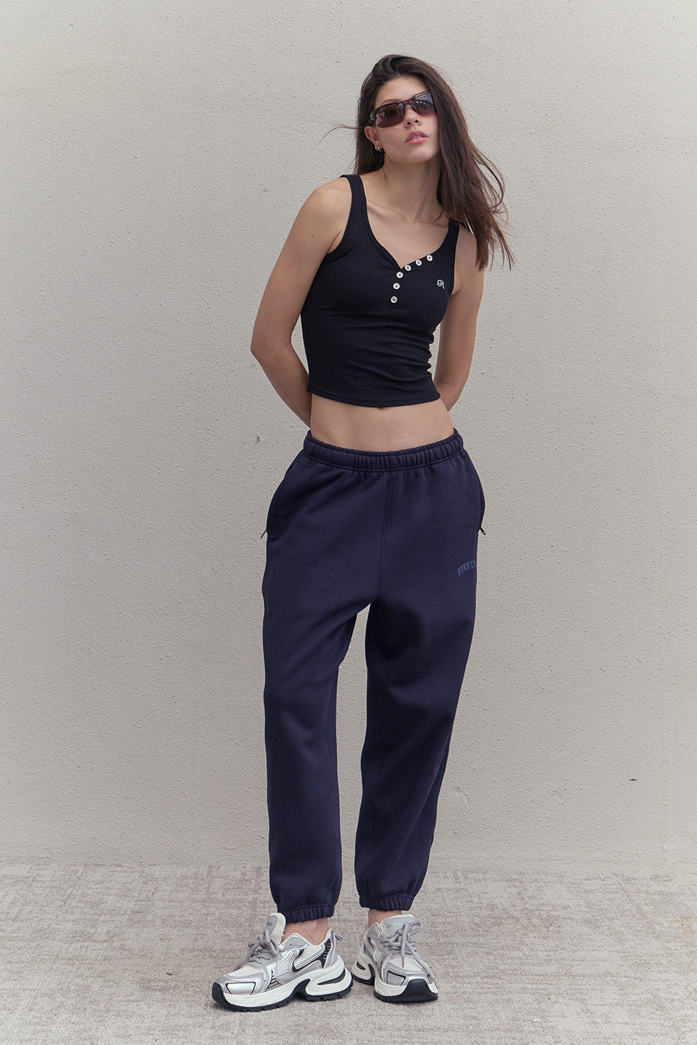 Navy Blue Cuffed Joggers - BonkersCorner