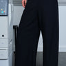 Navy Pinstriped Loose Fit Trousers - BonkersCorner