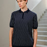 Navy Metro Stripe Knit Polo - BonkersCorner