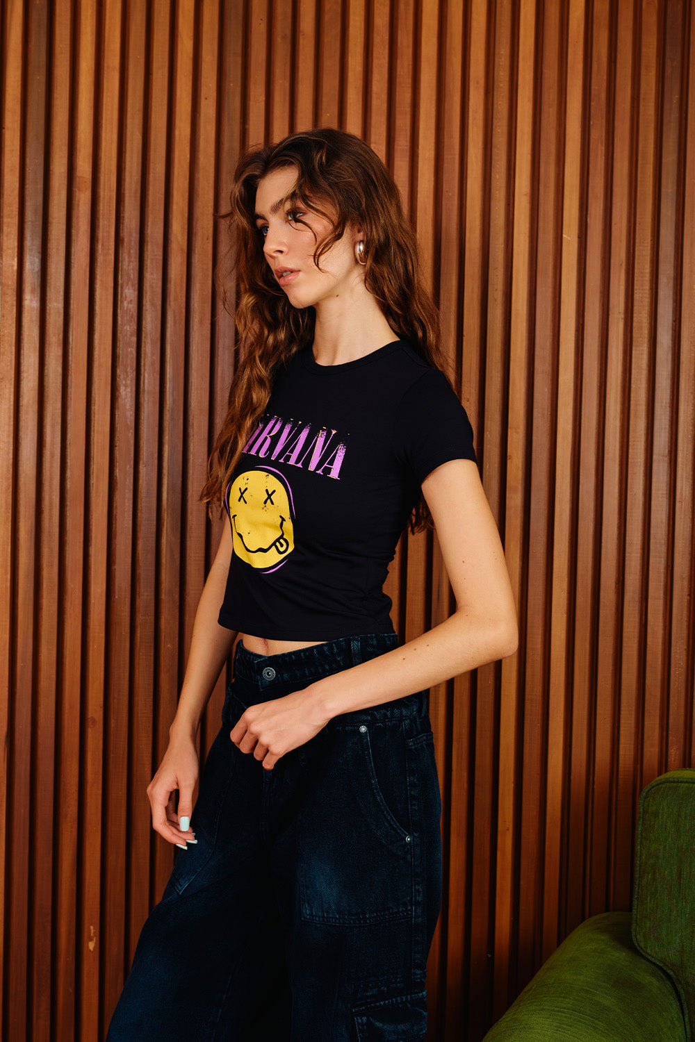 Nirvana Neon Smiley Baby Tee