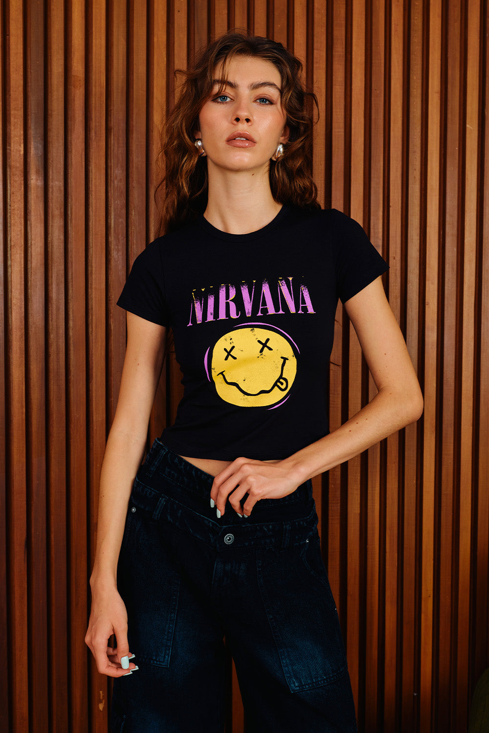 Nirvana Neon Smiley Baby Tee