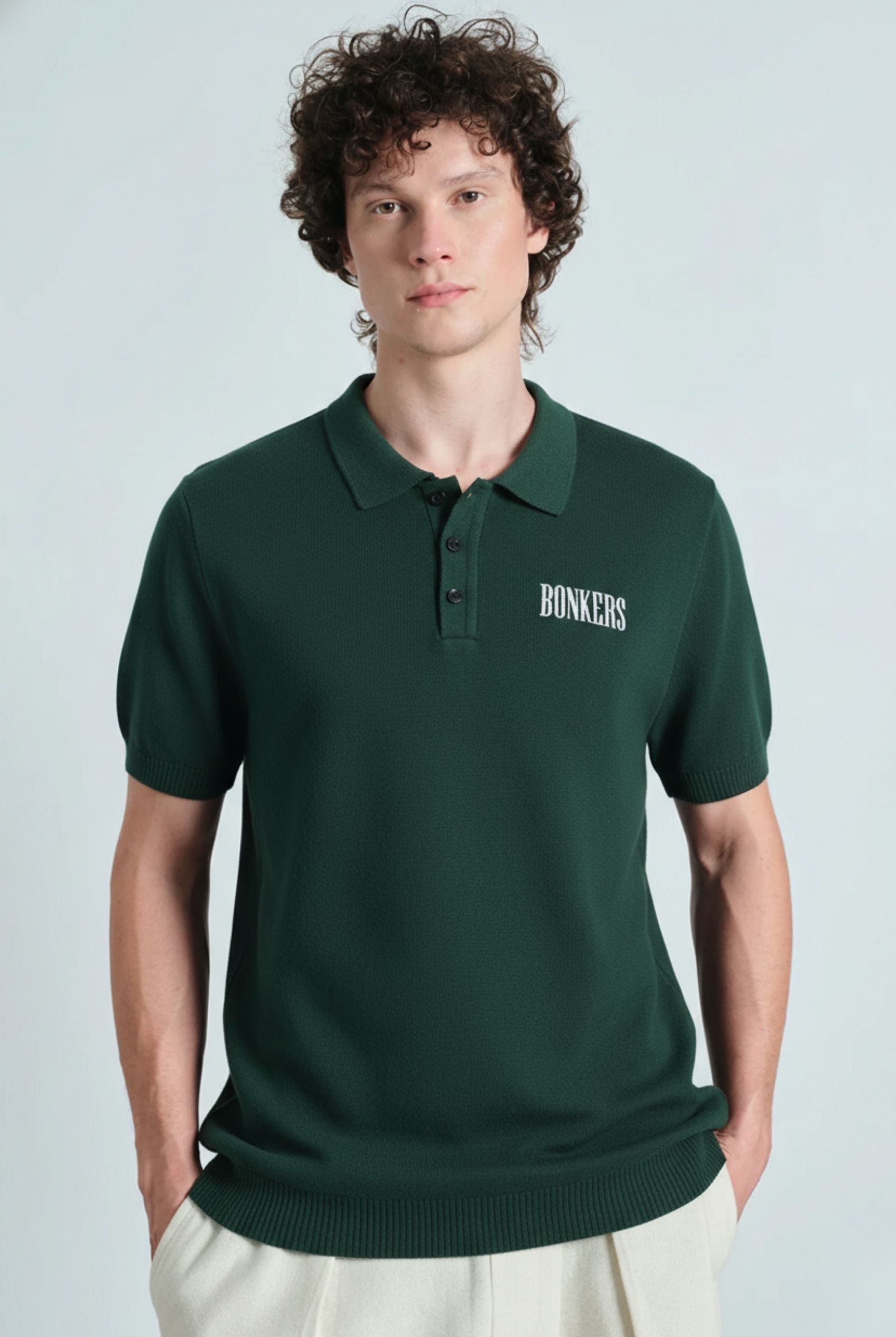 Olive Signature Knit Polo - BonkersCorner