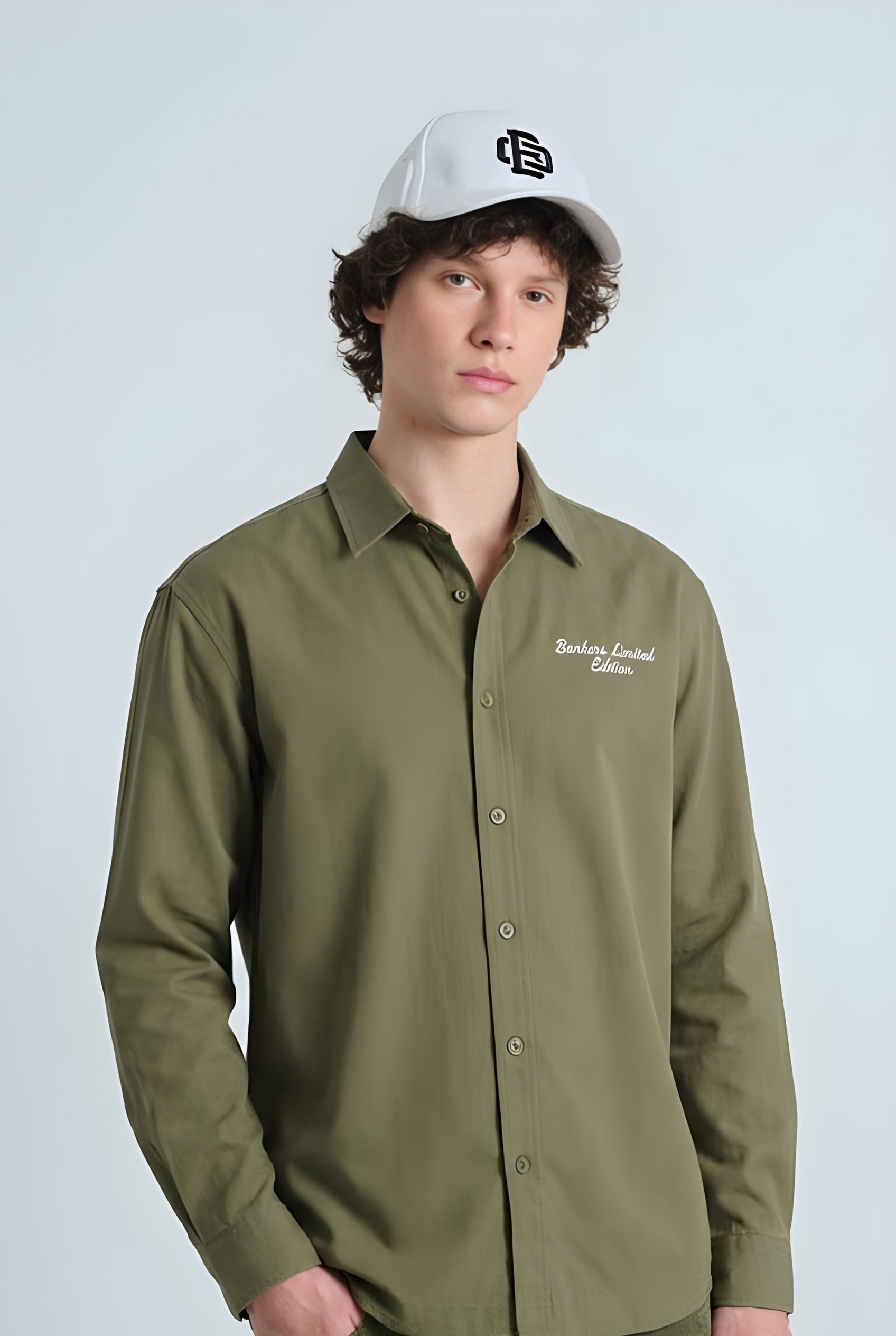 Oversized Classic Olive Full Sleeve Shirt - BonkersCorner