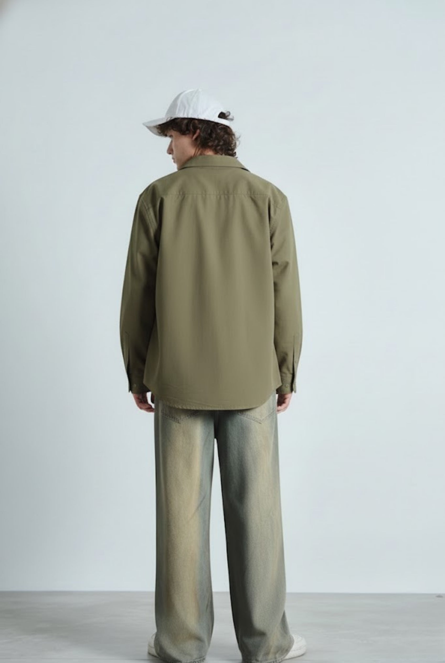 Oversized Classic Olive Full Sleeve Shirt - BonkersCorner