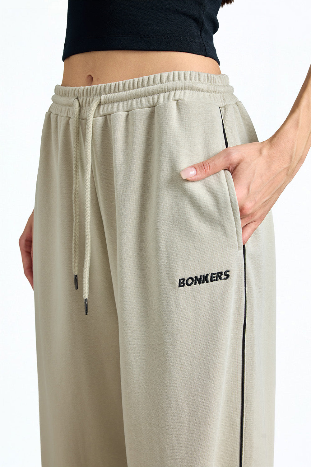 Oyster Mist Track Pants - BonkersCorner