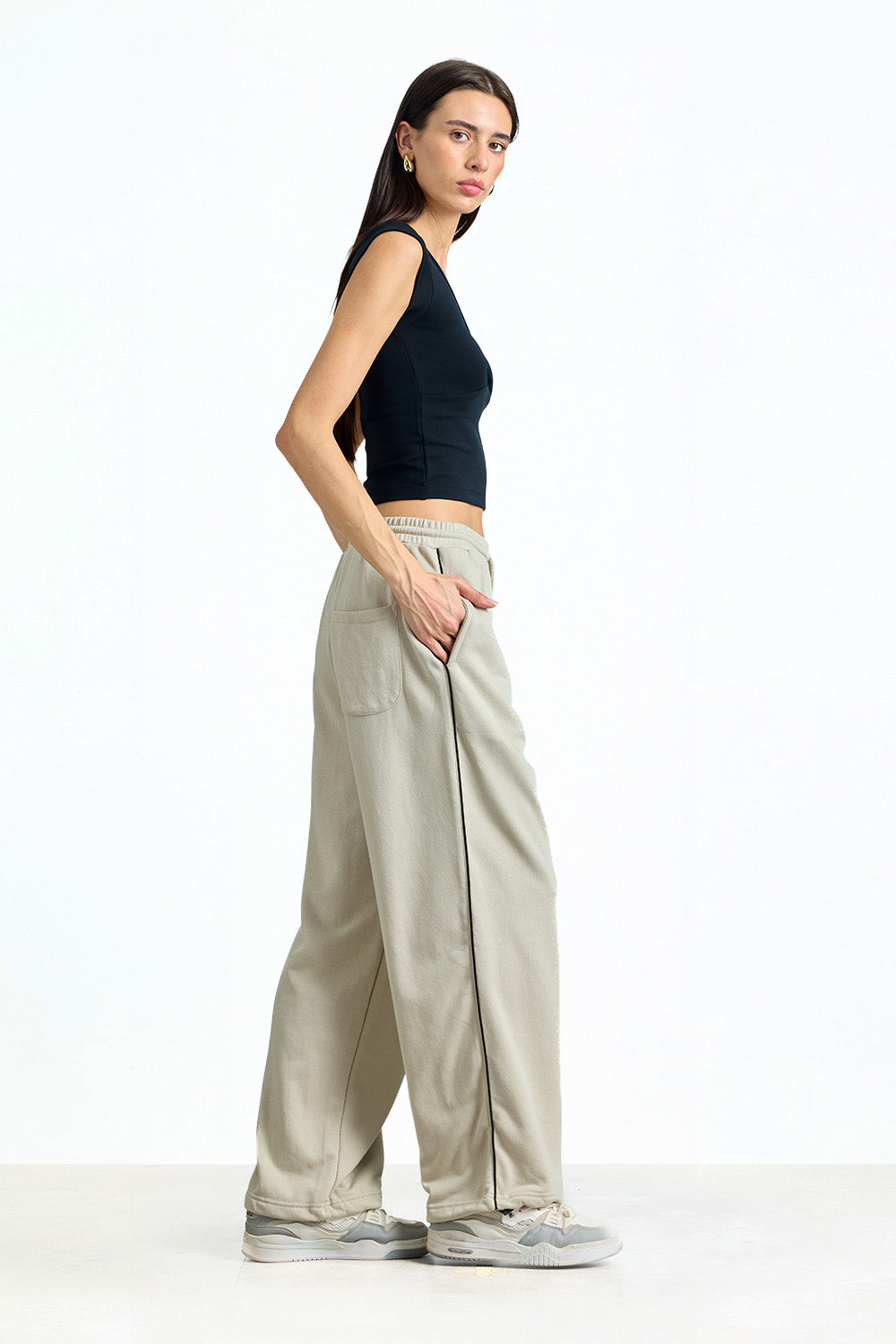 Oyster Mist Track Pants - BonkersCorner