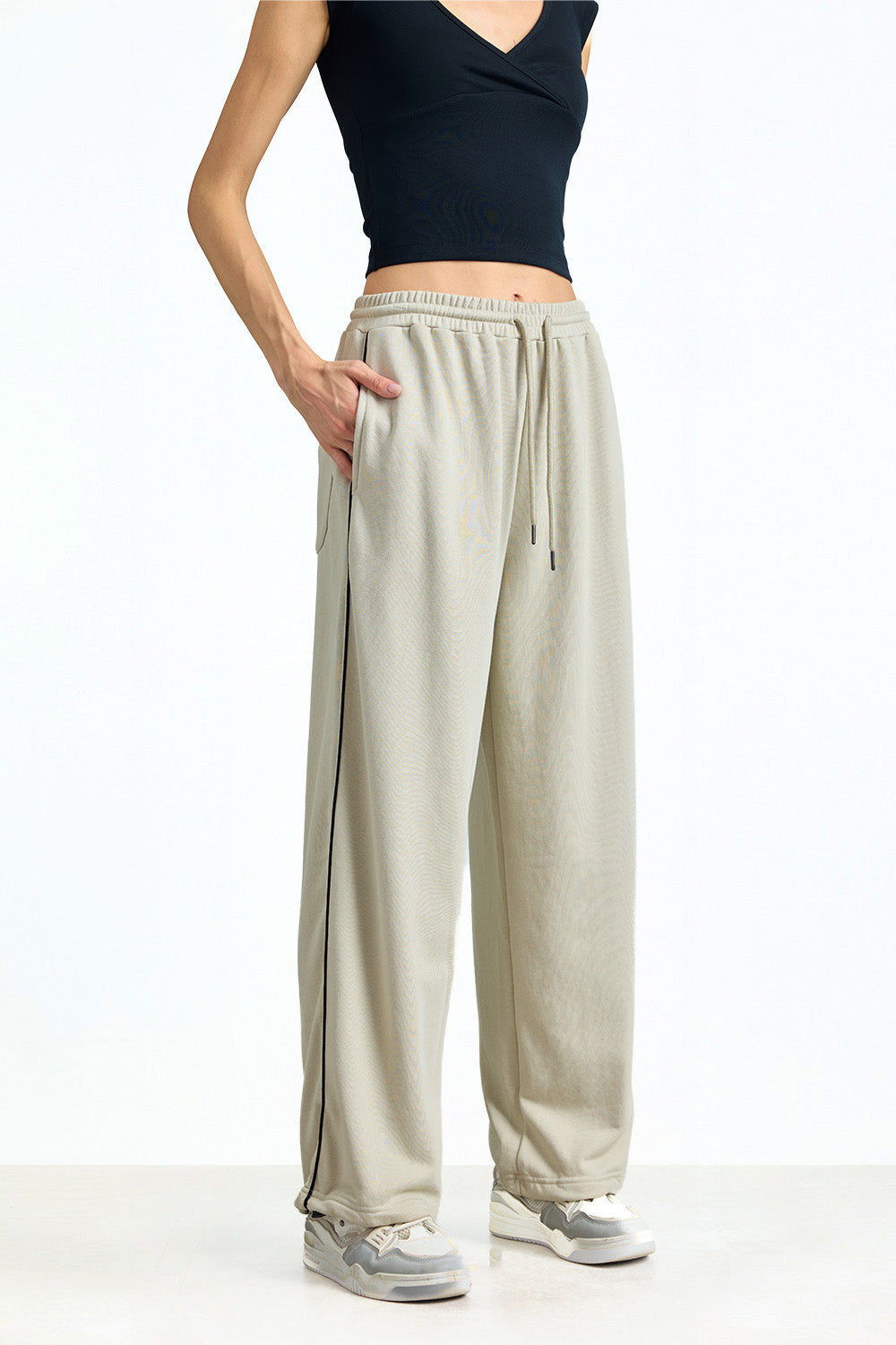 Oyster Mist Track Pants - BonkersCorner
