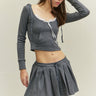 Peppy Grey Cropped Hoodie - BonkersCorner