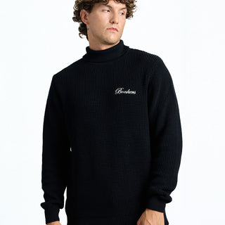 Phantom Black Knit Turtleneck Jumper - BonkersCorner