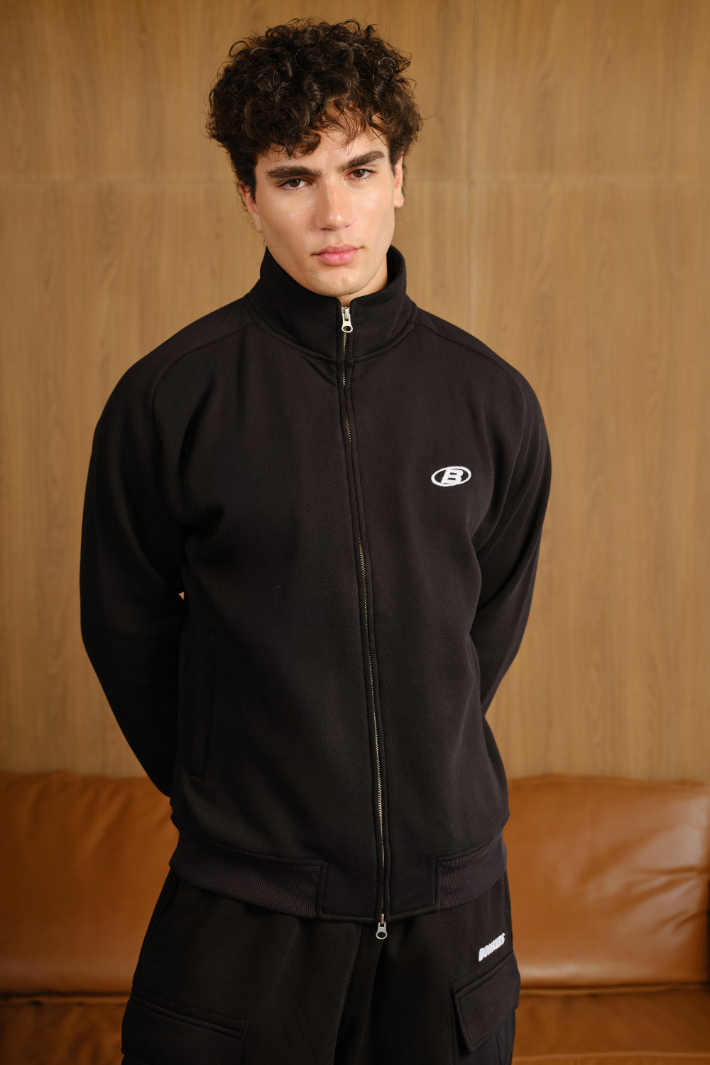 Phantom Black High Neck Zipper Jacket - BonkersCorner
