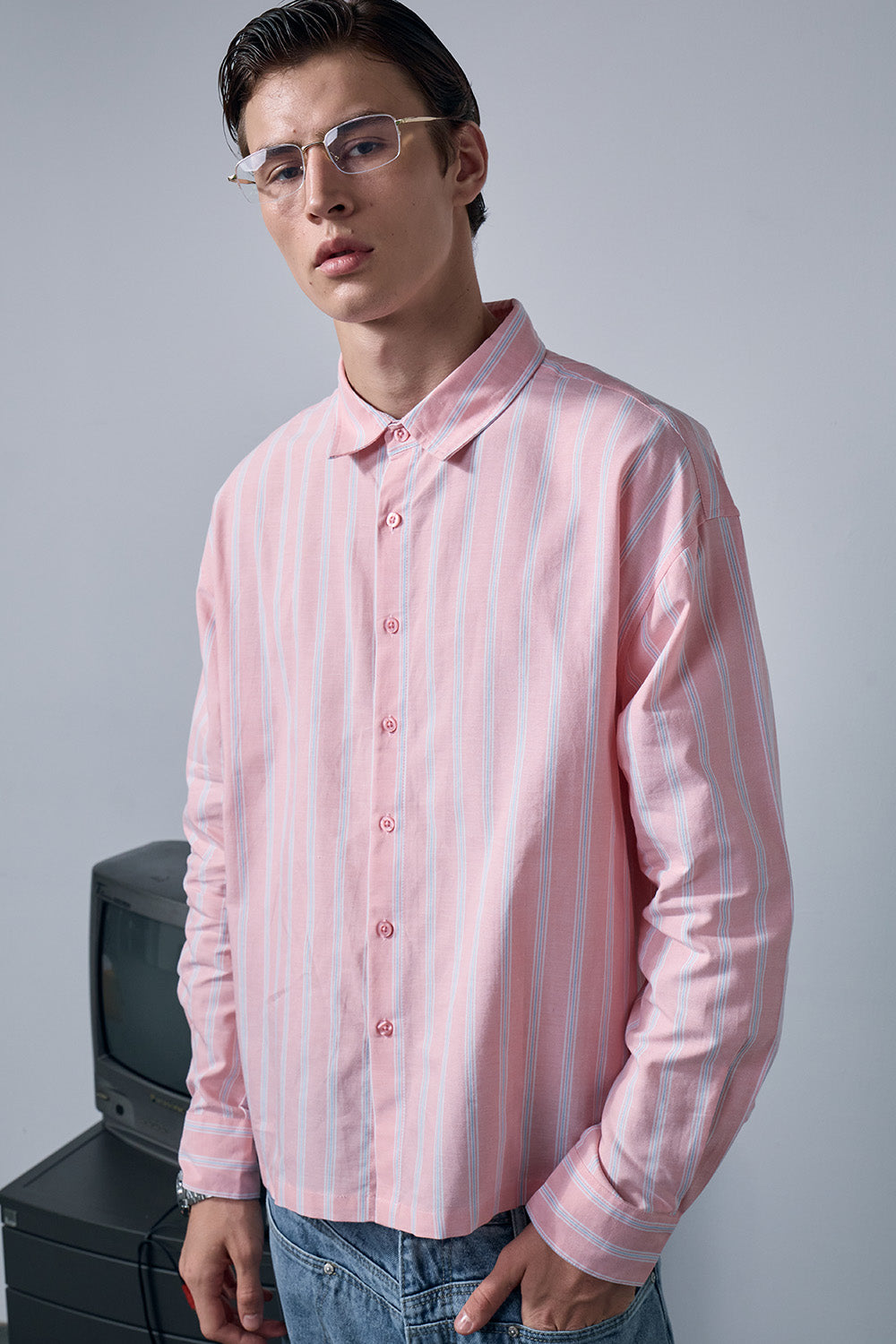 Pink Vintage Stripe Full Sleeve Shirt - BonkersCorner