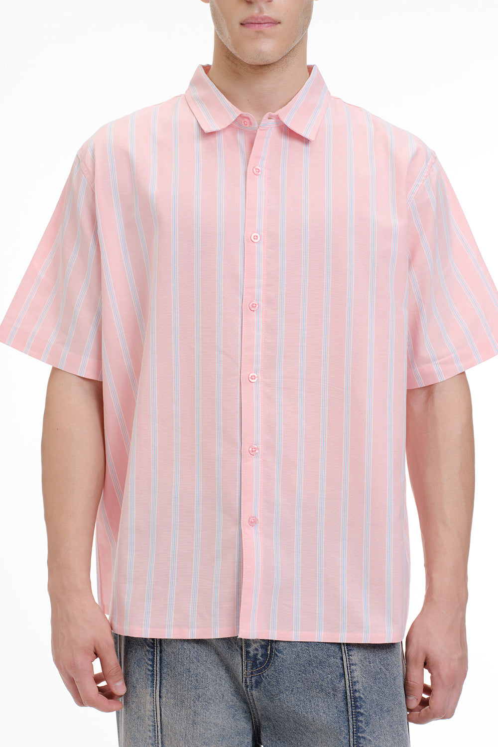 Pink Vintage Stripe Short Sleeve Shirt - BonkersCorner