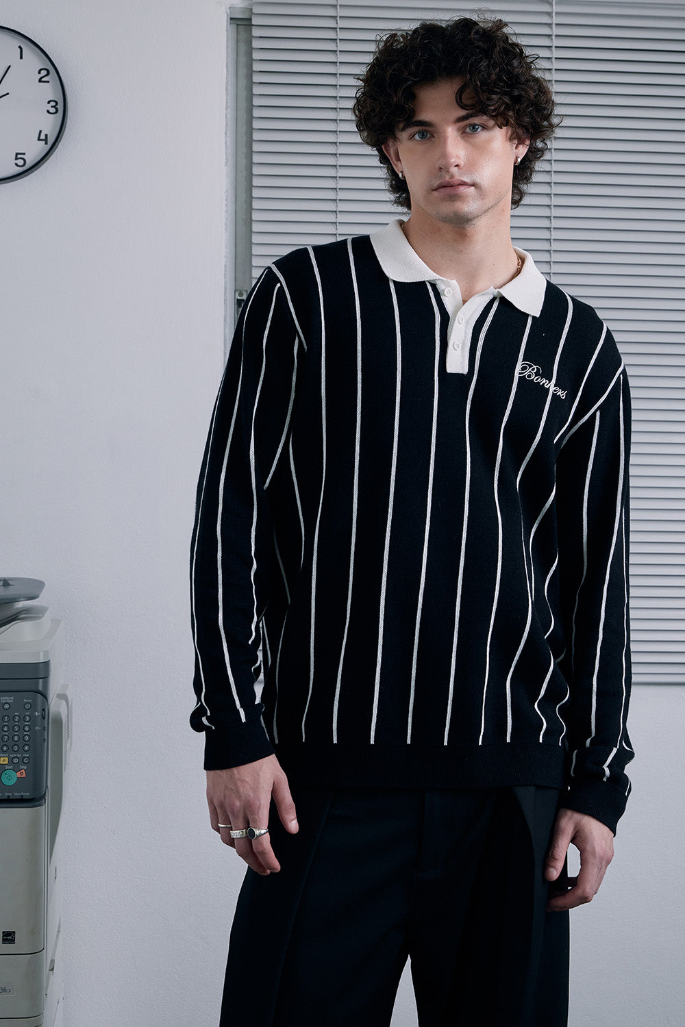 Pitch Black Full Sleeve Polo - BonkersCorner