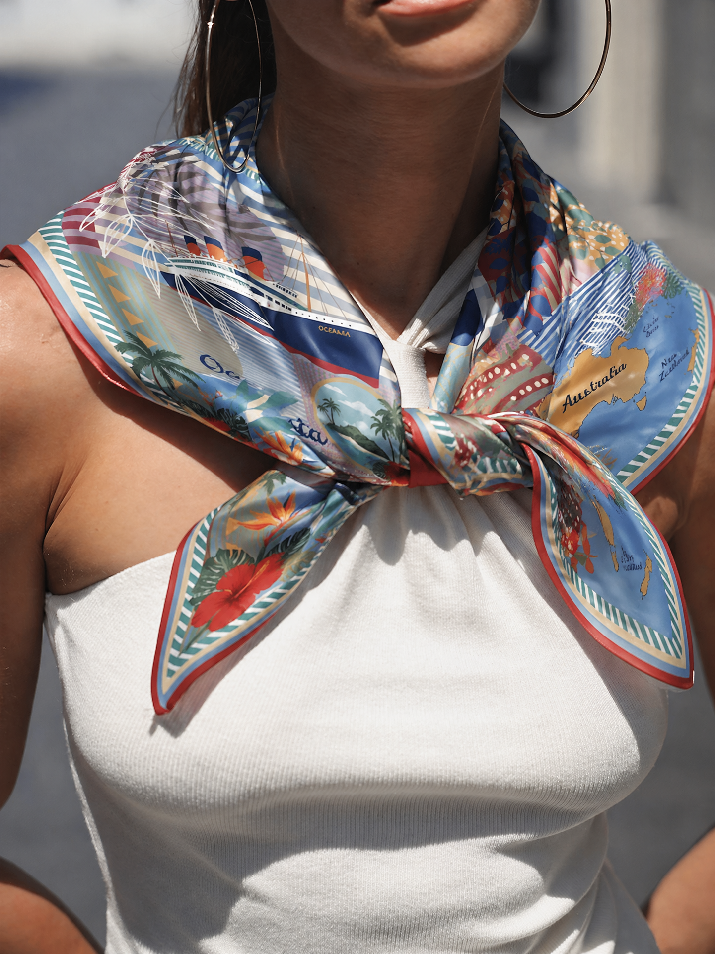Postcard Map Scarf - BonkersCorner