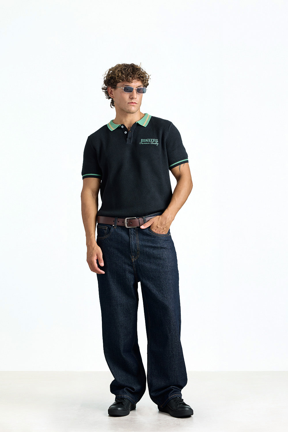 Premium Black Court Polo - BonkersCorner