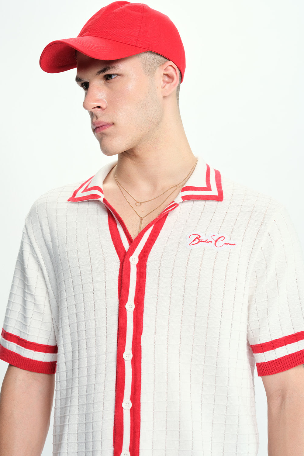 Red Grid Theory Shirt - BonkersCorner