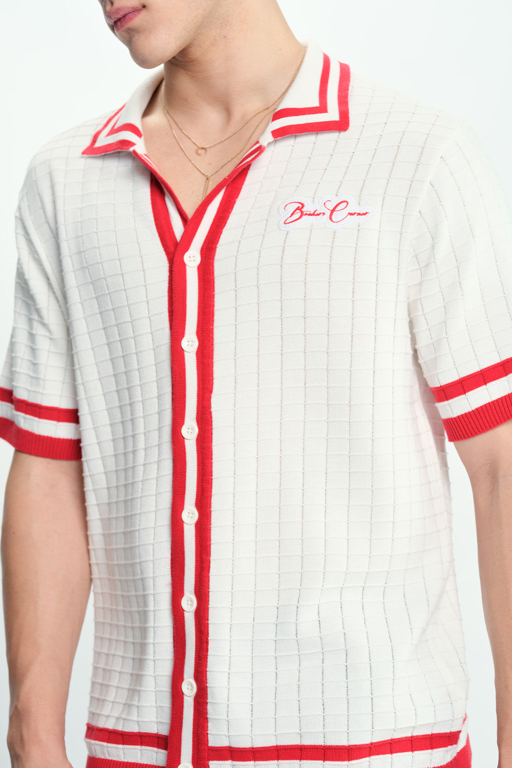 Red Grid Theory Shirt - BonkersCorner