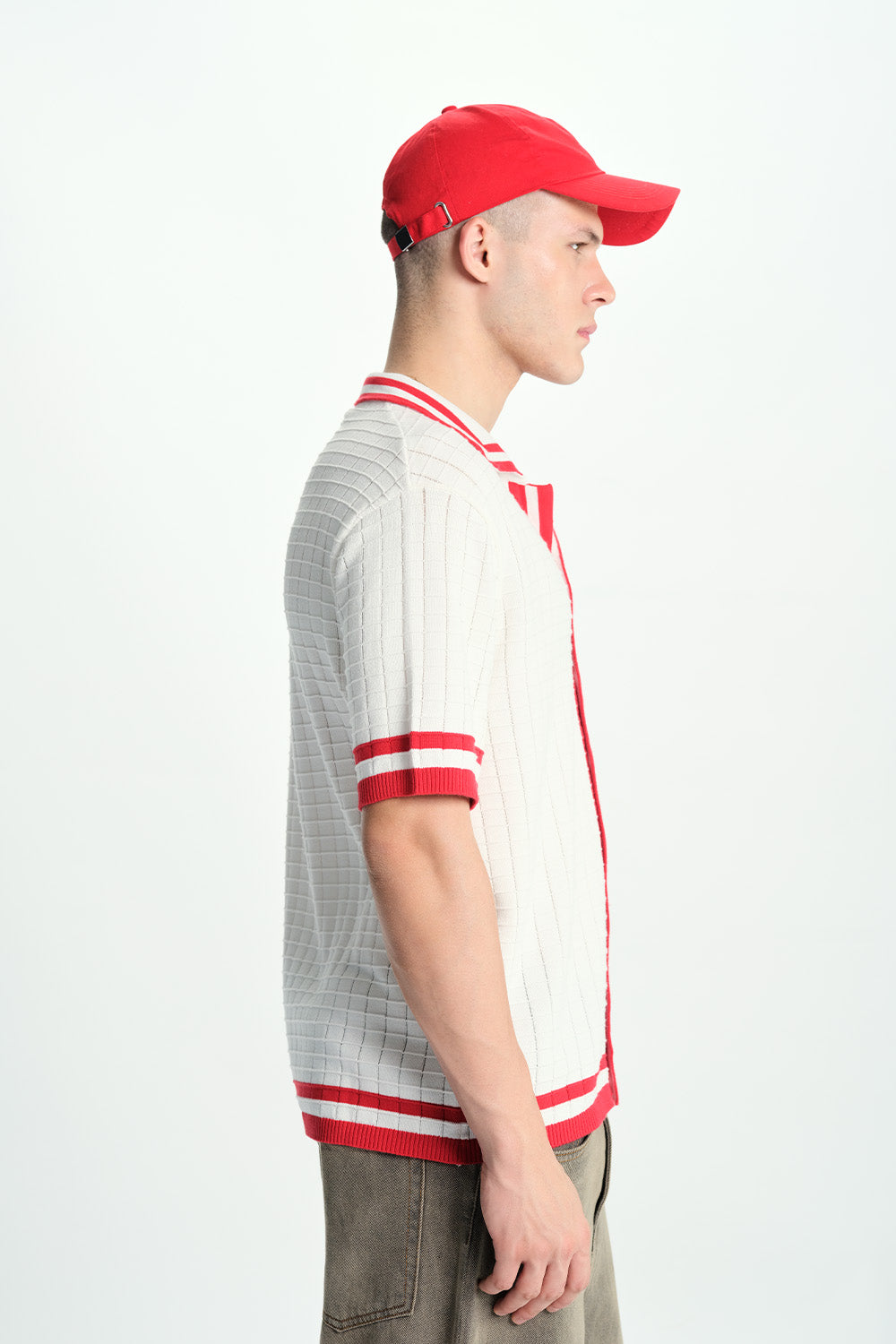Red Grid Theory Shirt - BonkersCorner