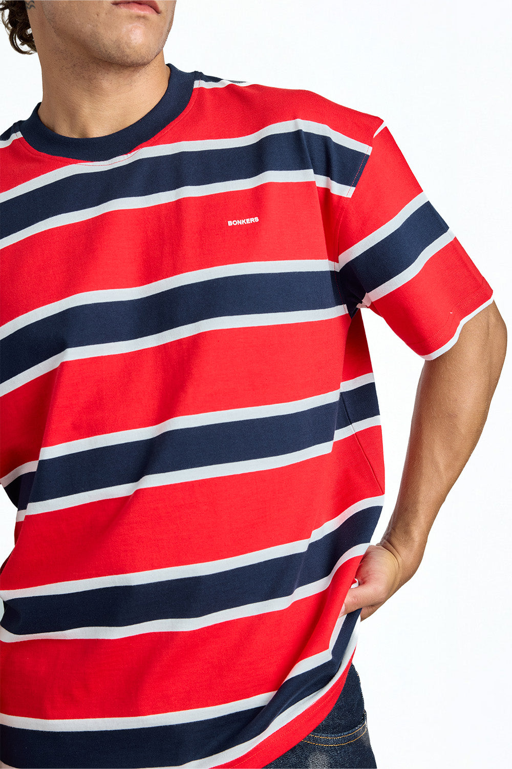 Red Rush Stripe Oversized T-shirt - BonkersCorner