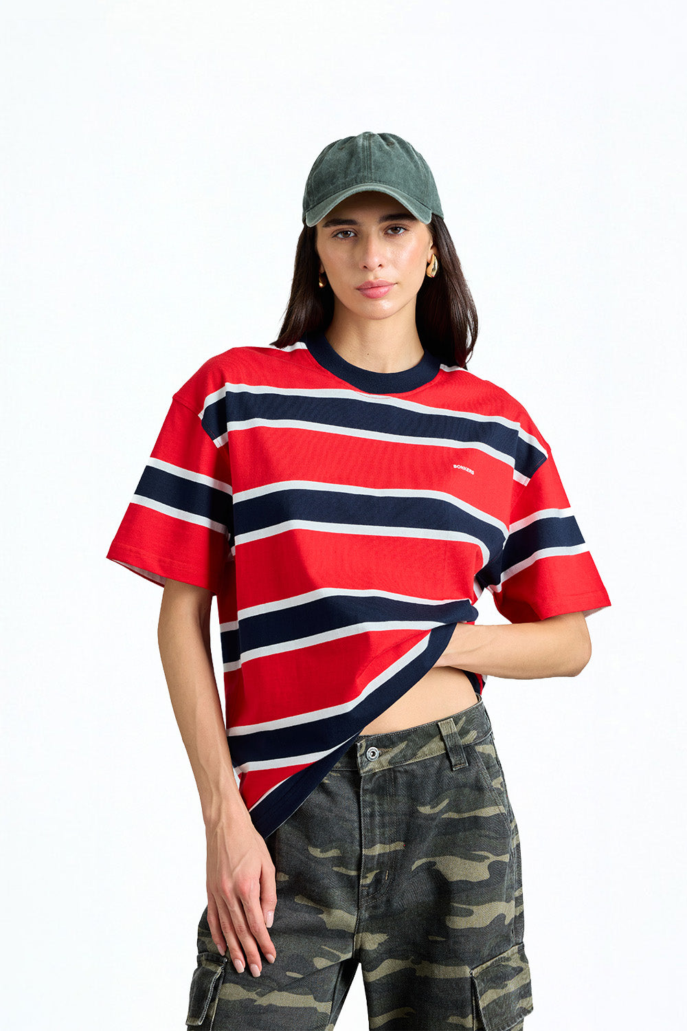 Red Rush Stripe Oversized T-shirt - BonkersCorner