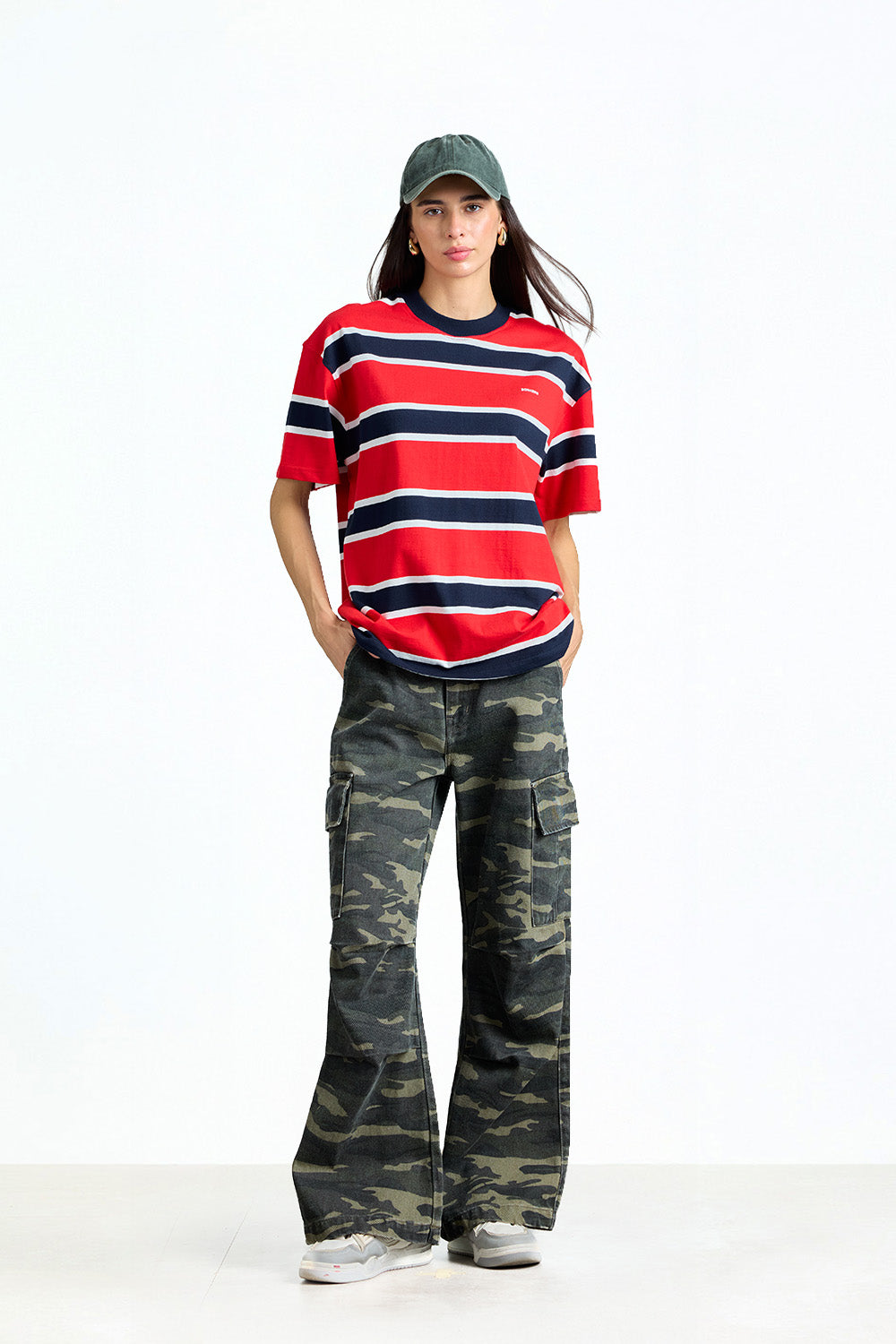 Red Rush Stripe Oversized T-shirt - BonkersCorner