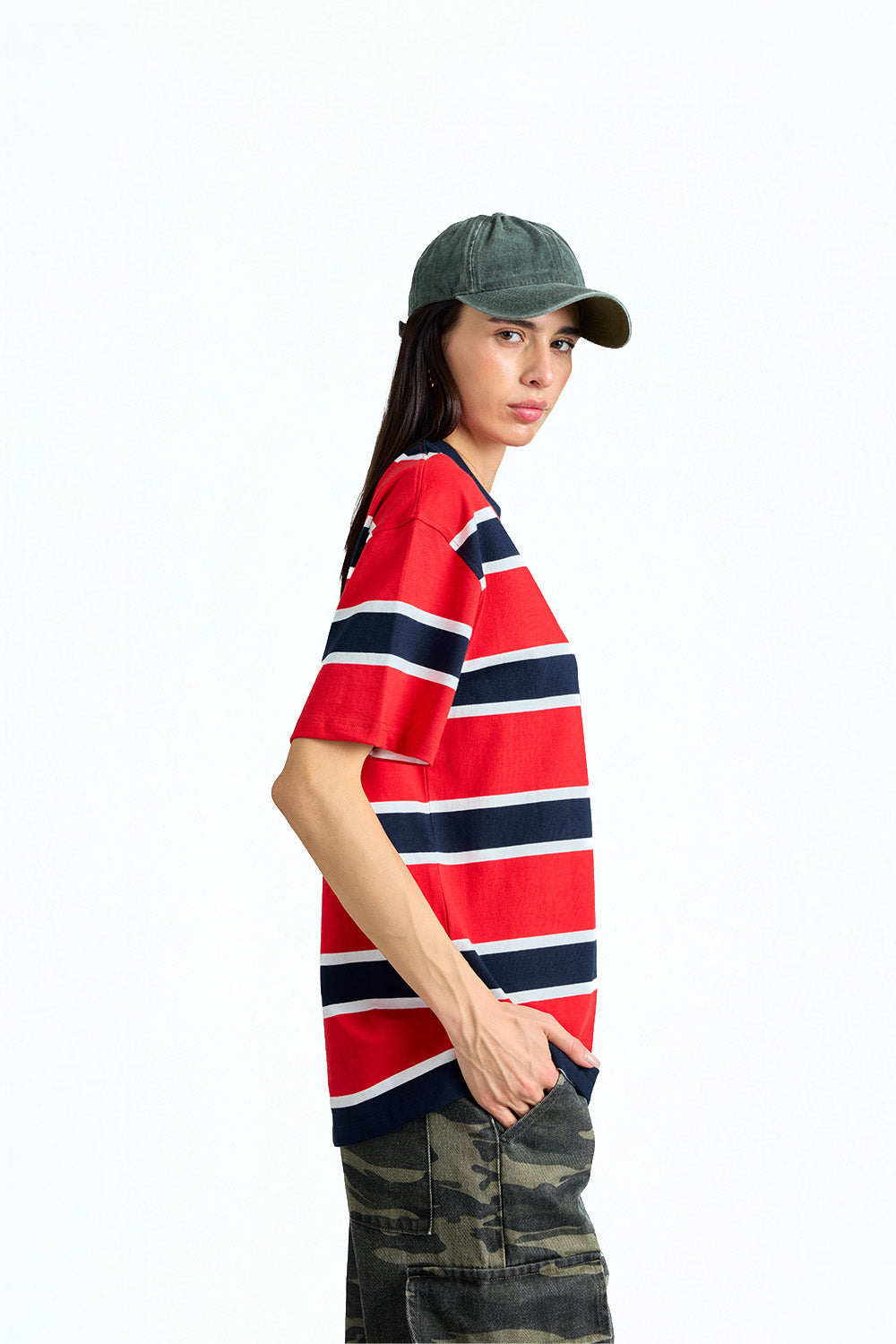 Red Rush Stripe Oversized T-shirt - BonkersCorner