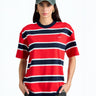Red Rush Stripe Oversized T-shirt - BonkersCorner