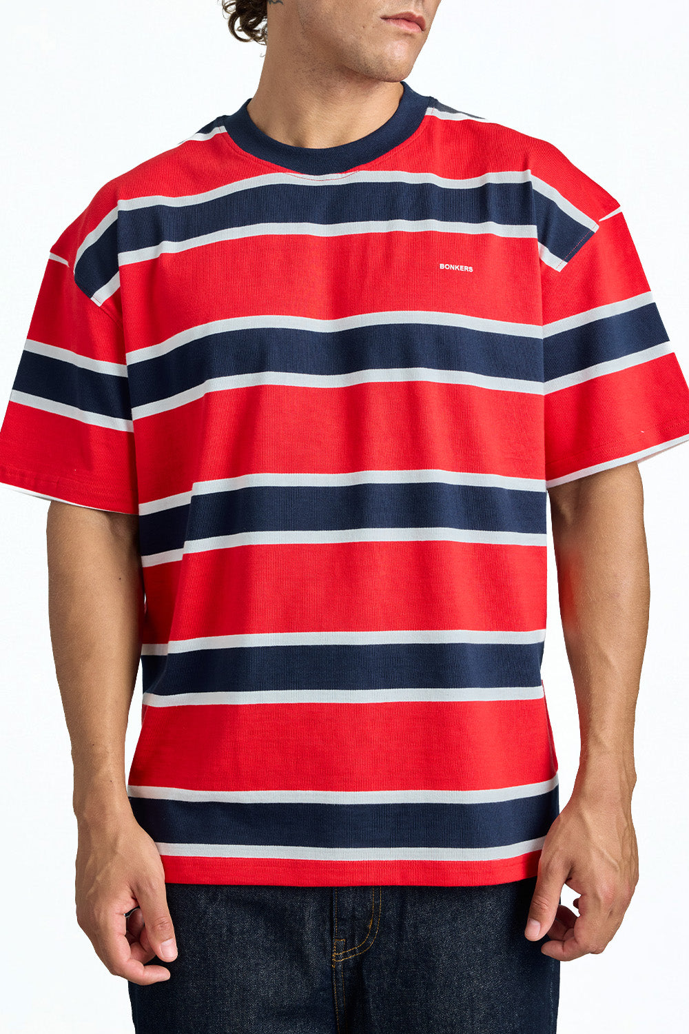 Red Rush Stripe Oversized T-shirt - BonkersCorner