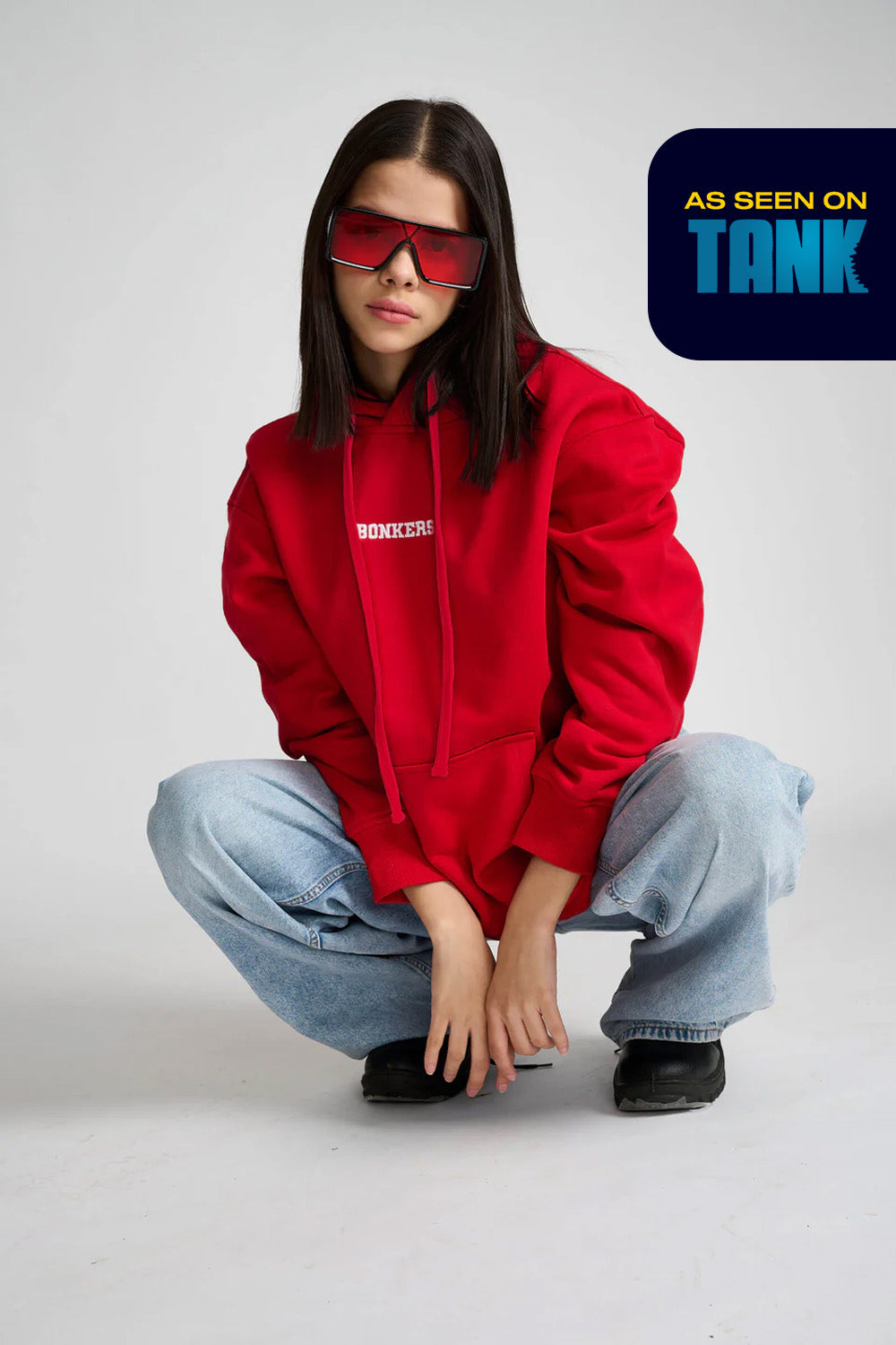 Red Signature Oversized Heavyweight Hoodie (Fleece)