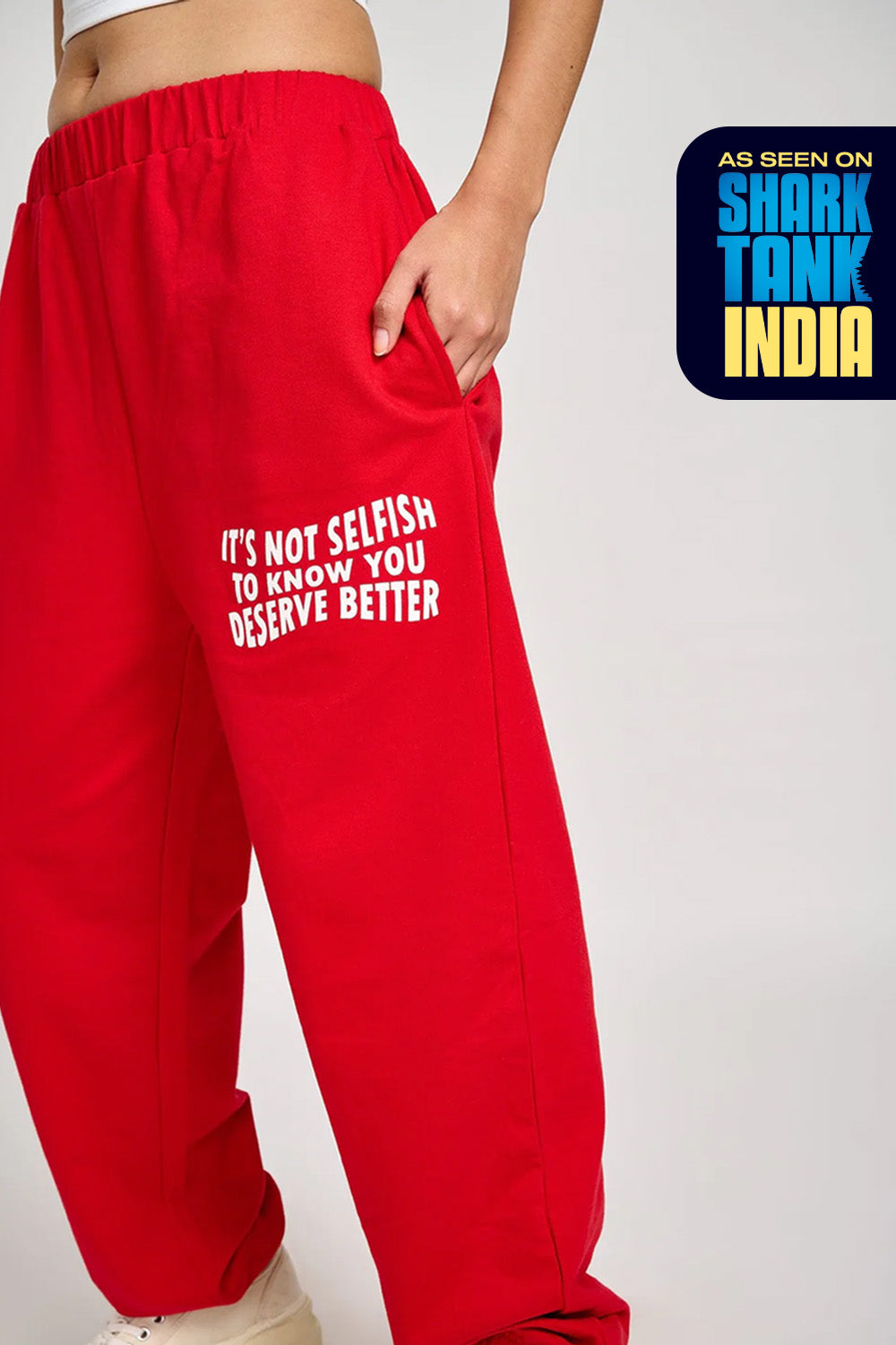 Red Self Love Joggers - BonkersCorner