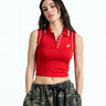 Riviera Red Sleeveless Polo - BonkersCorner