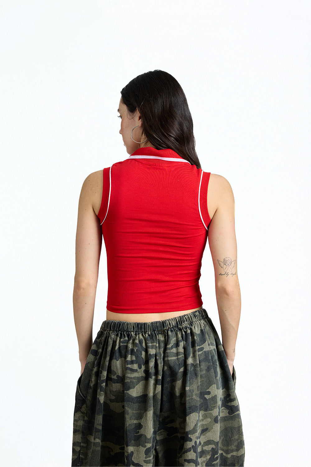 Riviera Red Sleeveless Polo - BonkersCorner