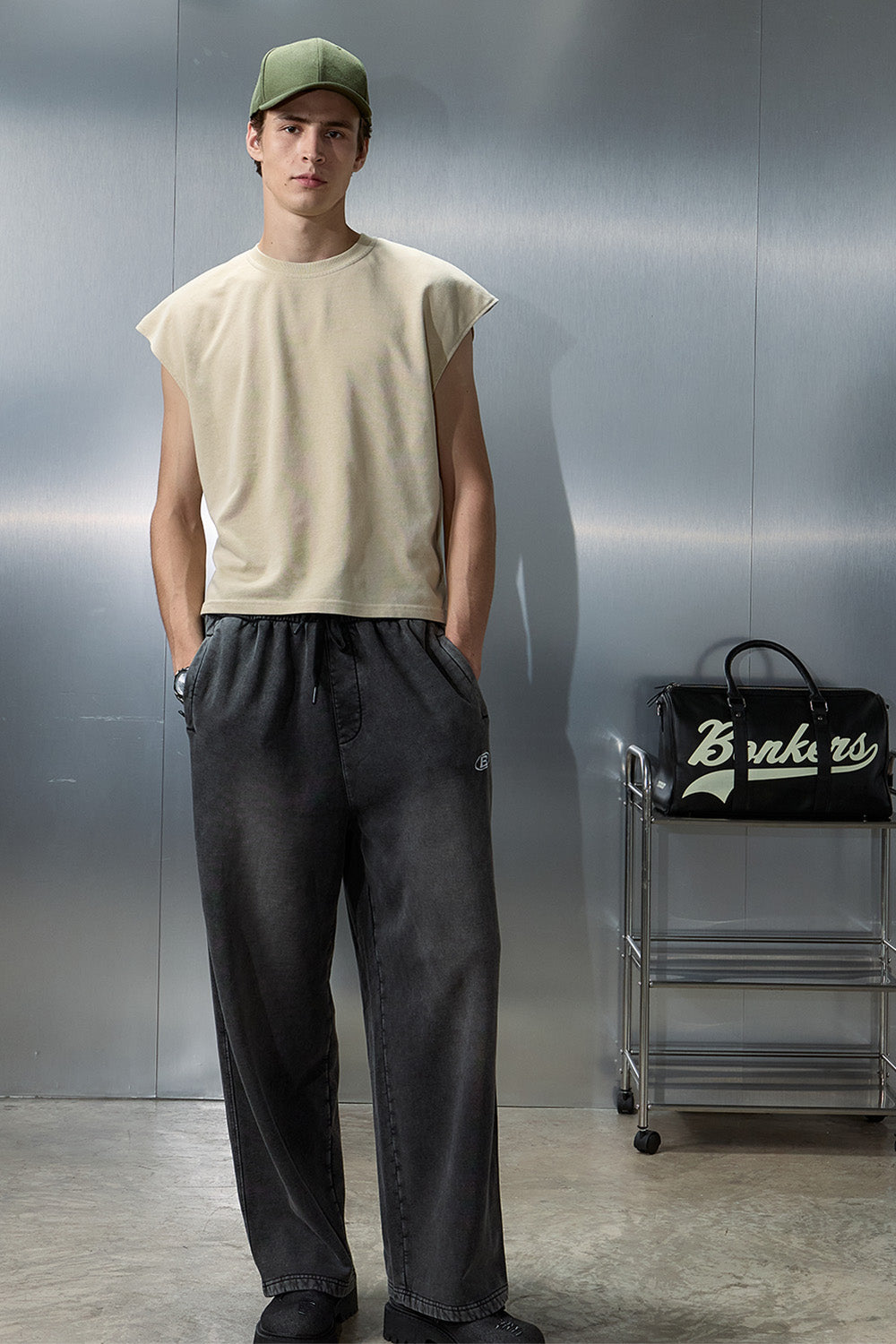 Black Spray Faded On The Go Joggers