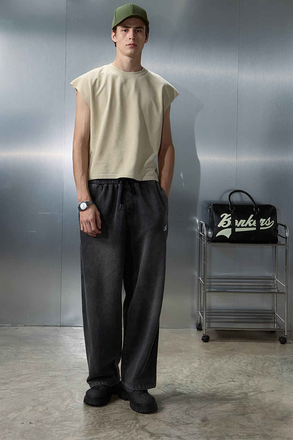 Black Spray Faded On The Go Joggers