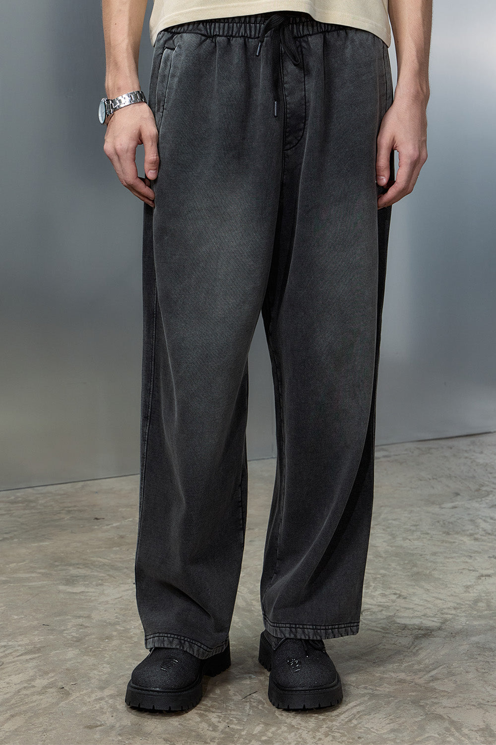 Black Spray Faded On The Go Joggers