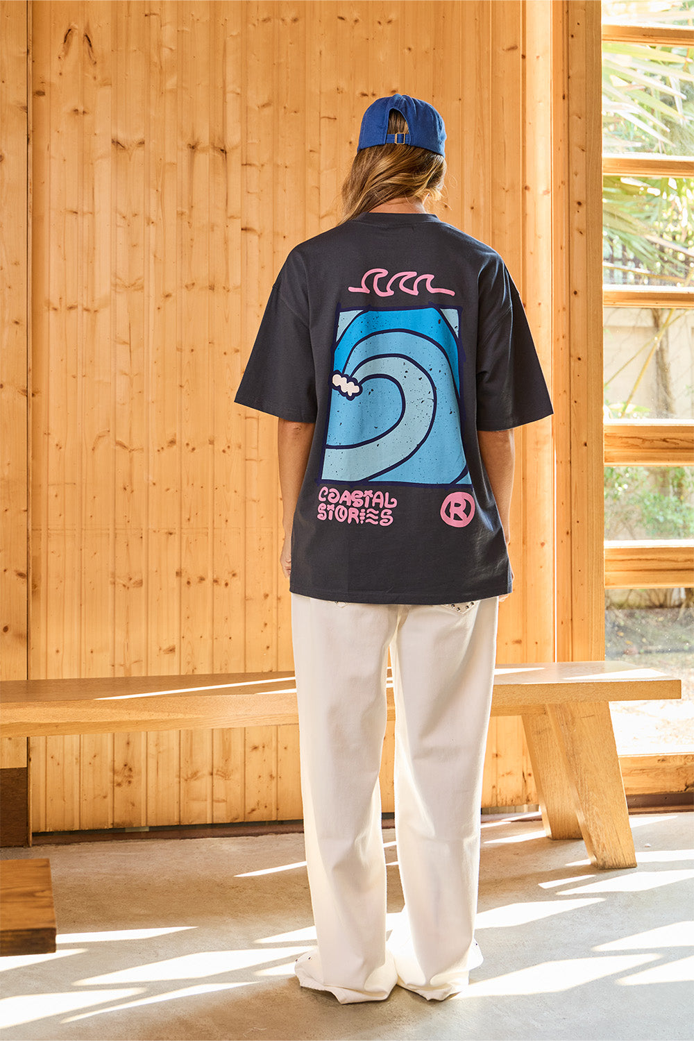 Coastal Stories Grey Oversized T-shirt - BonkersCorner