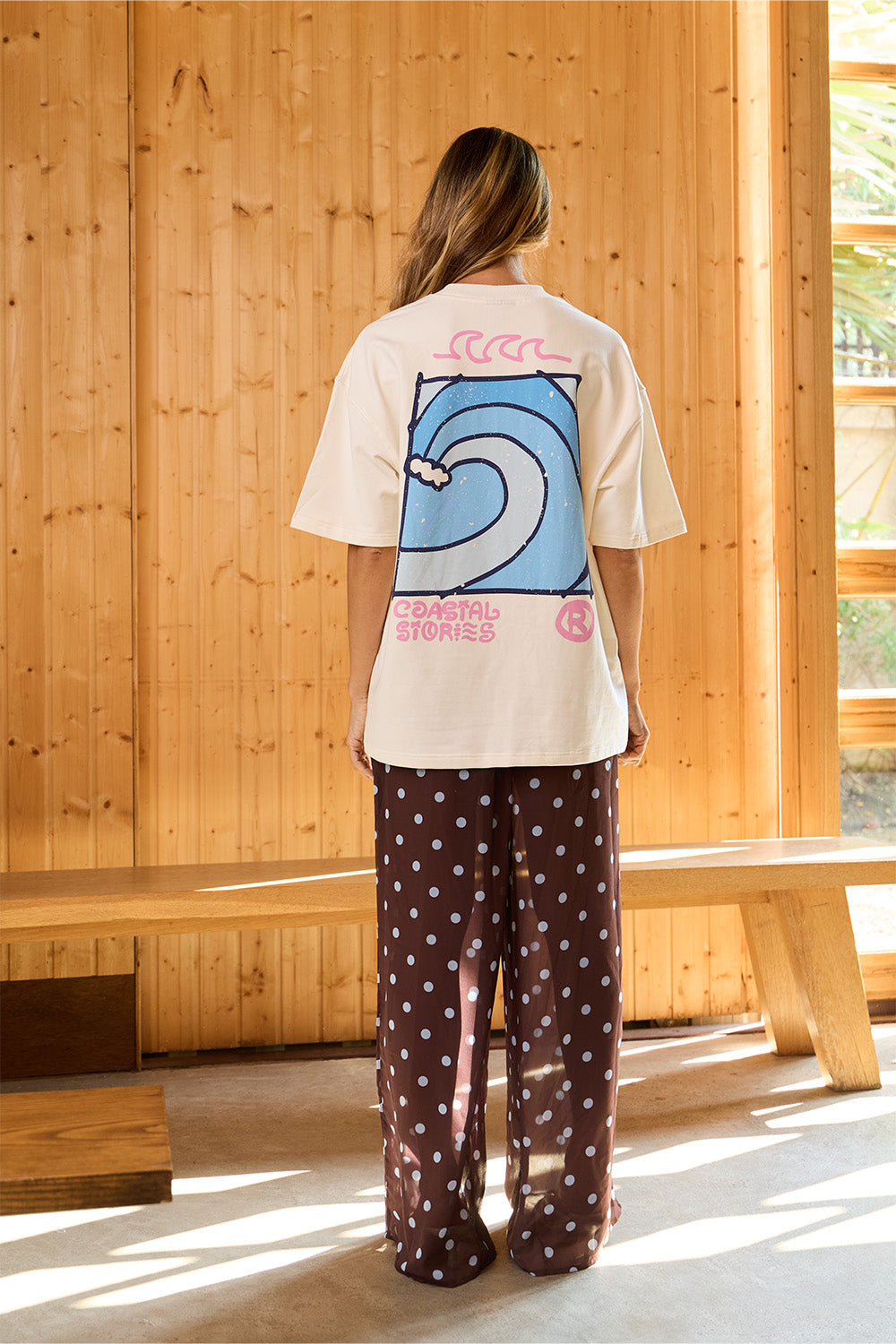 Coastal Stories Off White Oversized T-shirt - BonkersCorner