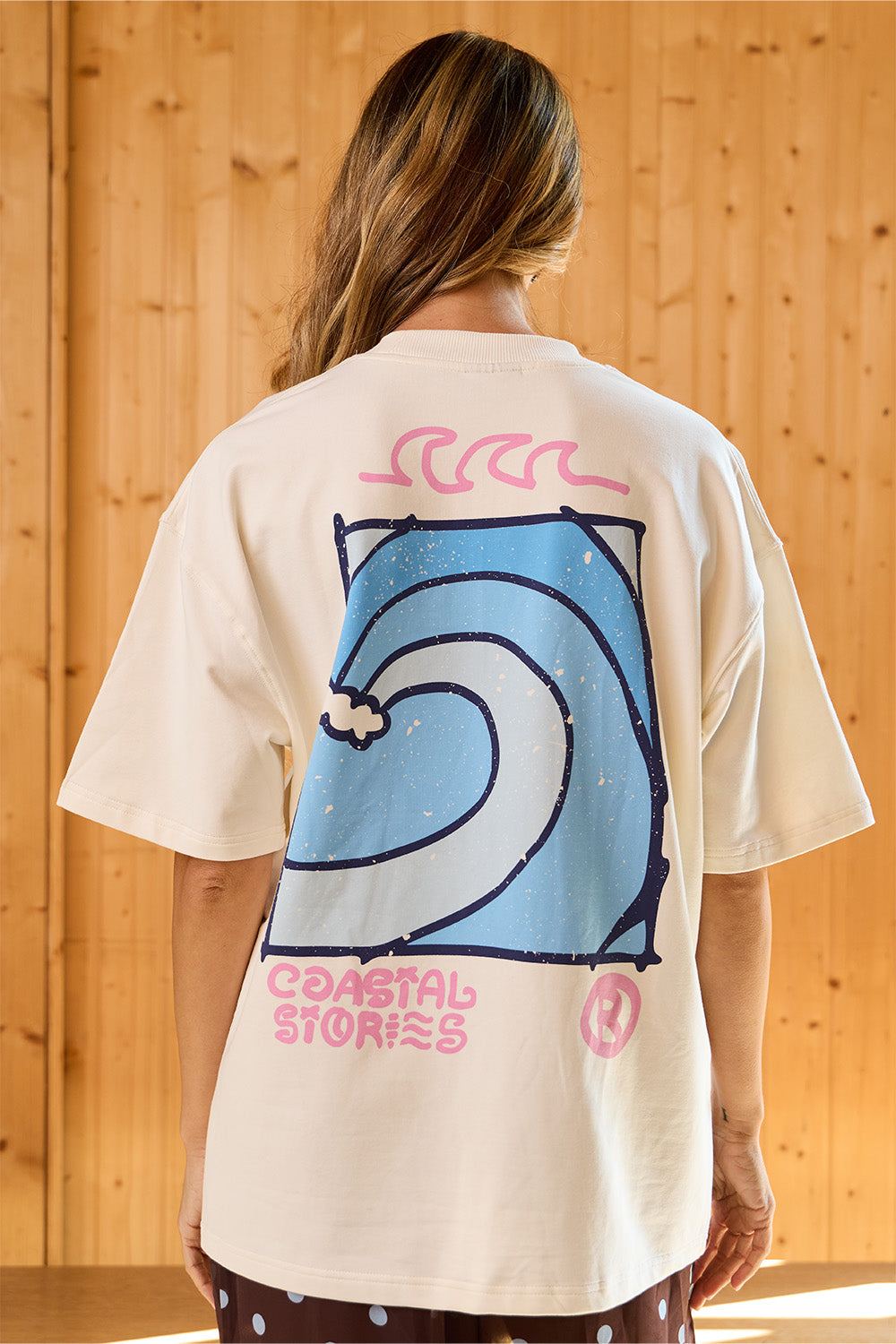 Coastal Stories Off White Oversized T-shirt - BonkersCorner