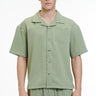 Solid Olive Textured Shirt - BonkersCorner