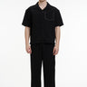 Solid Black Textured Pant - BonkersCorner