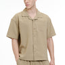 Solid Khaki Textured Shirt - BonkersCorner