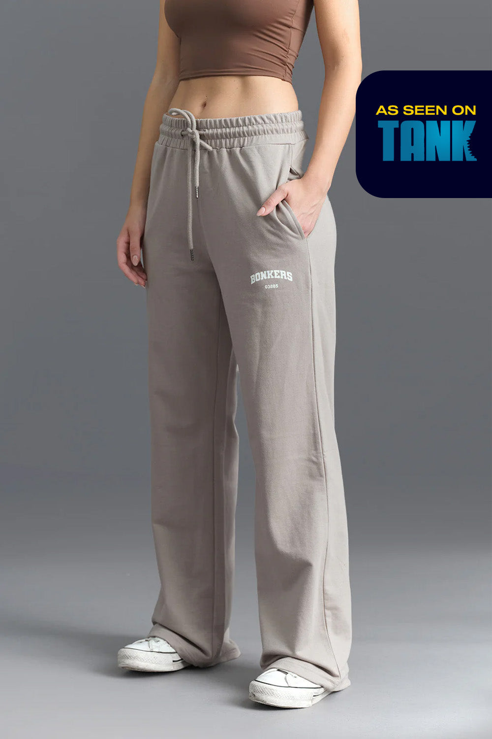 Sand Beige Wide-Leg Sweatpants