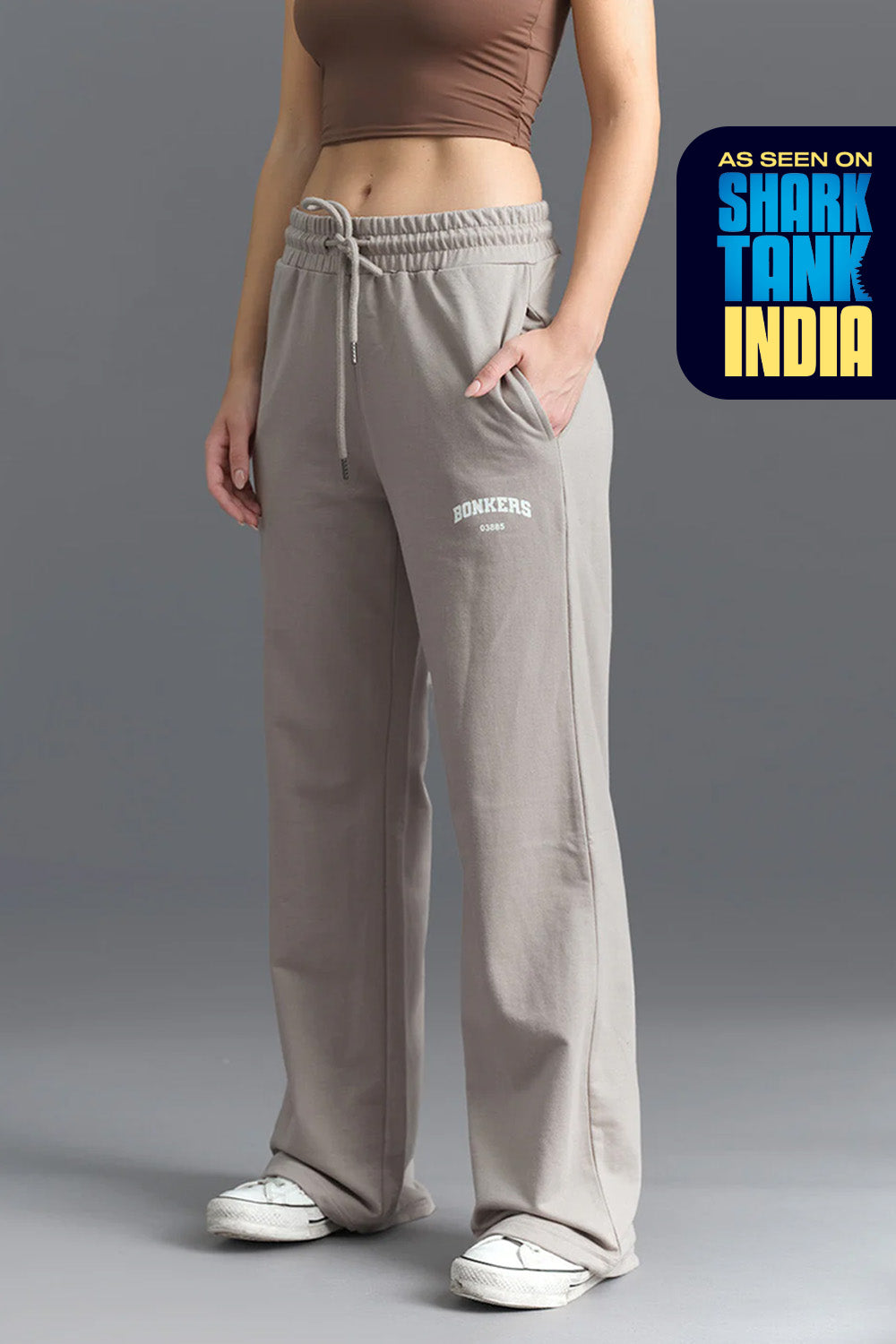 Sand Beige Wide-Leg Sweatpants - BonkersCorner