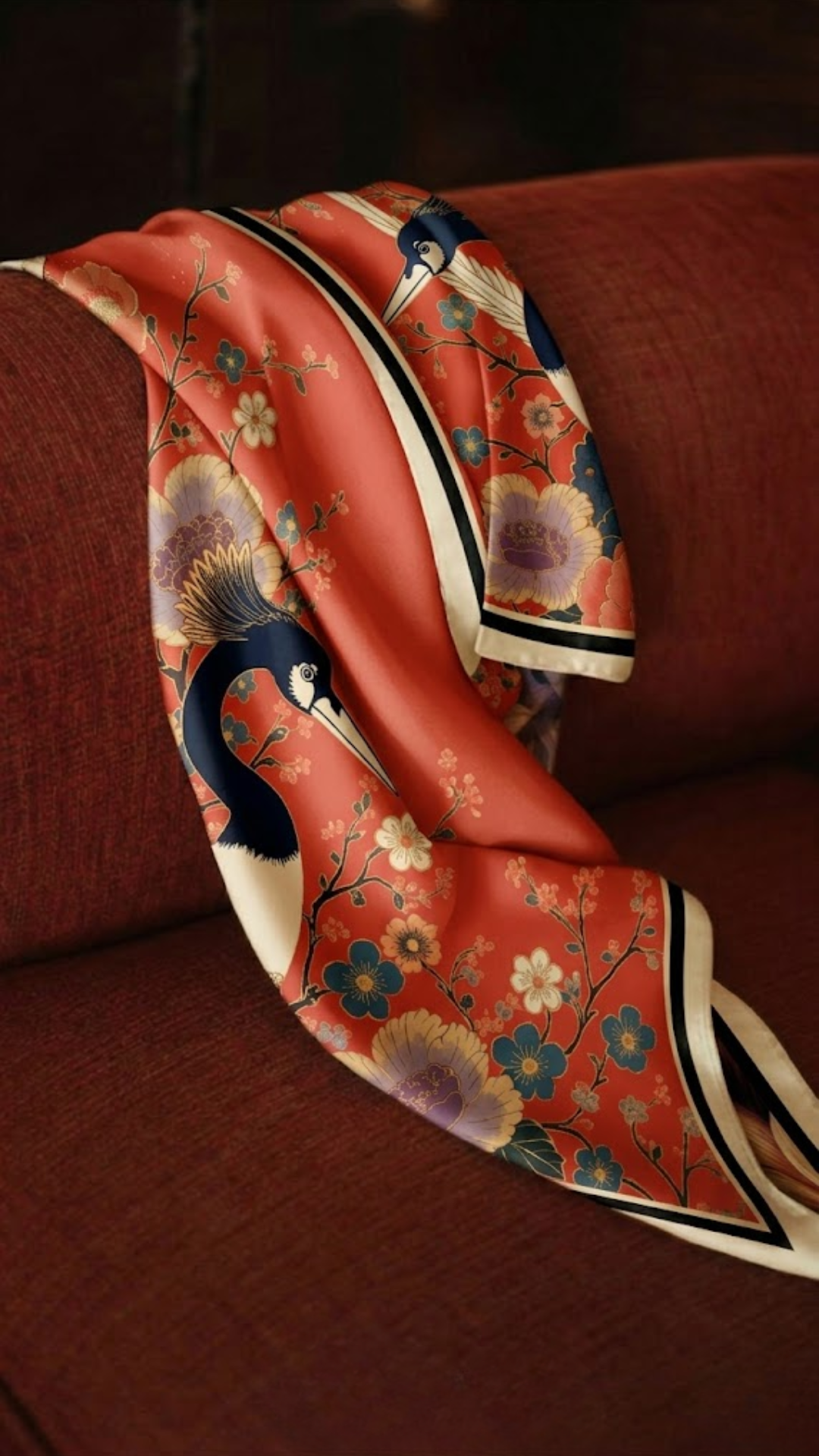 Imperial Crane Scarf - BonkersCorner