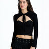 Shadow Black Tie Front Shrug - BonkersCorner